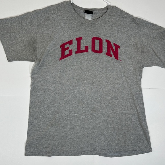 Vintage Elon University Phoenix T-Shirt Elon College Gray Large Distressed 1990s - Picture 7 of 13